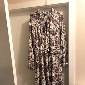Paisley long sleeve holiday dress